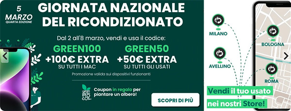 Fino a 100 di extravalutazione nella Giornata Nazionale del Ricondizionato
