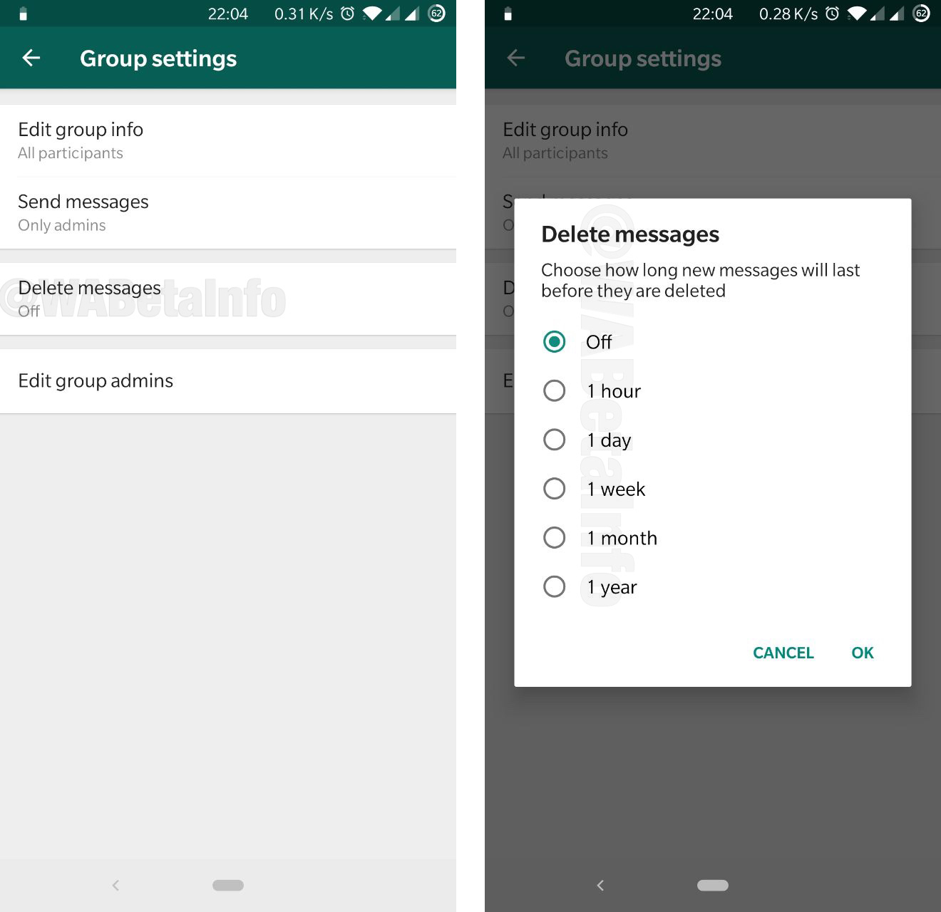 Messaggi effimeri WhatsApp, auto-distruggono