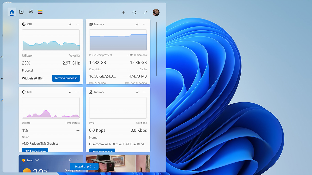 Nuovi widget per il monitoraggio delle risorse su Windows 11: come abilitarli