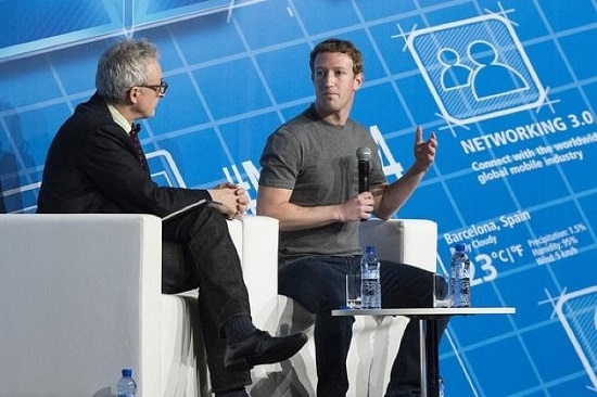 Mark Zuckerberg, David Kirkpatrick al Mobile World Congress 2014